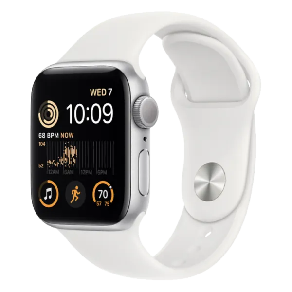 Apple Watch Series SE 2 40mm Silver Aluminum Case with White Sport Band